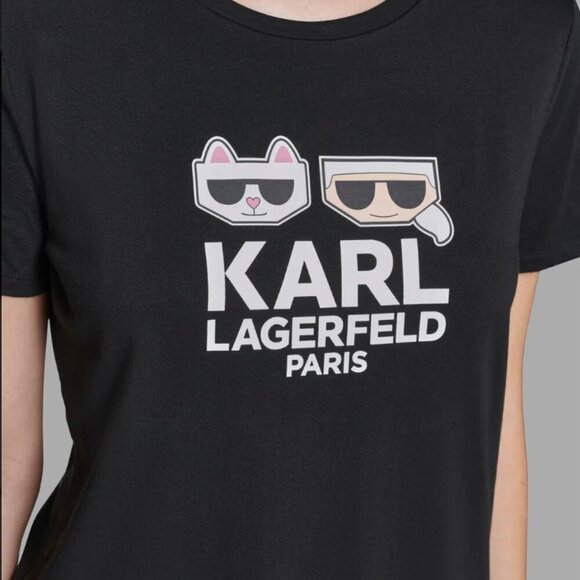 NWT! NEW! Karl Lagerfeld Paris Hotfix Choupette Embellished Cat Women T-Shirt - Picture 13 of 15